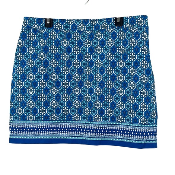 Talbots Dresses & Skirts - Talbots Womens Blue White Flower Mini Skirt 16 Beach Vacation Cottage TImeless
